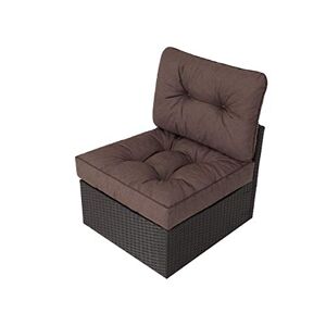 PillowPrim Tuinkussen voor tuinmeubelen, zachte bekleding, kussen voor polyrotan/rotan meubels, stoelen 70 x 70 x 42 cm bruin