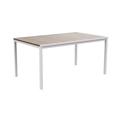 Keter Avon Rechthoekige buiteneettafel, tuin, terras, 159 x 95 x 75 cm, voor 6 personen, hars, tafelblad in houtlook, wit frame Keter Avon Rechthoekige buiteneettafel, tuin, terras, 159 x 95 x 75 cm, voor 6 personen, hars, tafelblad in houtlook, wit frame