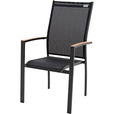 Doppler Stapelstoel Expert – tuinstoel aluminium – stapelbaar – weerbestendig – ergonomisch gevormd voor meer zitcomfort (houtlook antraciet/zwart) Doppler Stapelstoel Expert – tuinstoel aluminium – stapelbaar – weerbestendig – ergonomisch gevormd voor meer zitcomfort (houtlook antraciet/zwart)