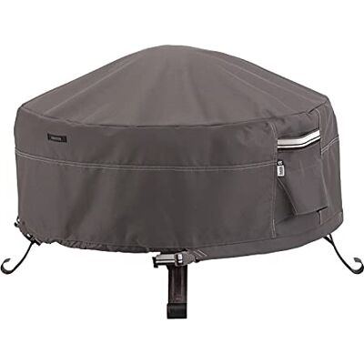 Classic Accessories 55-485-015101-EC Ravenna volledige dekking ronde vuurkorf cover premium buitenhoes met duurzame en waterbestendige stof, taupe, 81 cm Classic Accessories 55-485-015101-EC Ravenna volledige dekking ronde vuurkorf cover premium buitenhoes met duurzame en waterbestendige stof, taupe, 81 cm
