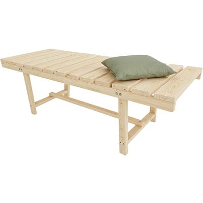 Relaxdays Tuinbank, 2-zits, terras, balkon, zonder rugleuning, dennenhout, HxBxD: 35 x 110 x 38 cm, zitbank, natuur Relaxdays Tuinbank, 2-zits, terras, balkon, zonder rugleuning, dennenhout, HxBxD: 35 x 110 x 38 cm, zitbank, natuur