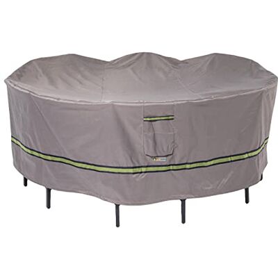 Duck Covers Soteria waterdichte ronde patiotafel met stoelbekleding van 230 cm Duck Covers Soteria waterdichte ronde patiotafel met stoelbekleding van 230 cm