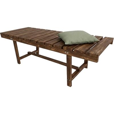 Relaxdays tuinbank, 2-zits zonder rugleuning, gevlamd dennenhout, bruin, 35x110x38 cm Relaxdays tuinbank, 2-zits zonder rugleuning, gevlamd dennenhout, bruin, 35x110x38 cm
