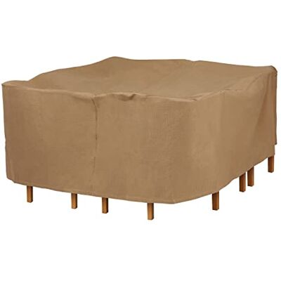 Duck Covers ETS07676 Essentiële waterbestendige 76 inch vierkante tafel & stoel set hoes, outdoor tafelhoes, latte Duck Covers ETS07676 Essentiële waterbestendige 76 inch vierkante tafel & stoel set hoes, outdoor tafelhoes, latte