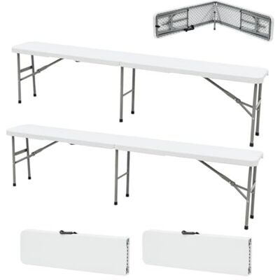 KAMBERG Set van 2 opvouwbare banken, 180/180 x 28 x 43,5 cm, draaggreep KAMBERG Set van 2 opvouwbare banken, 180/180 x 28 x 43,5 cm, draaggreep