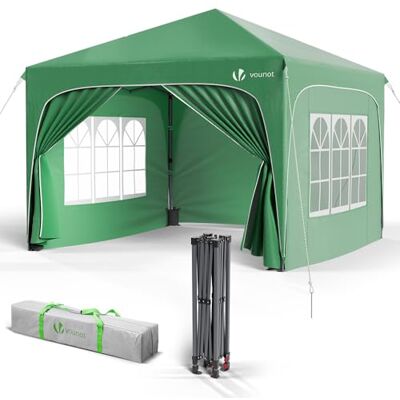 Vounot Opvouwbare 3x3m Gazebo met Gebogen Dak - Tuinpaviljoen Vounot Opvouwbare 3x3m Gazebo met Gebogen Dak - Tuinpaviljoen