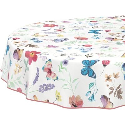 ANRO Wasdoek tafelkleed, afwasbaar, onderhoudsvriendelijk, waterafstotend, lotuseffect, voor tuintafel, vlinders, ovaal, 160 x 140 cm, met zoom, omzoomd ANRO Wasdoek tafelkleed, afwasbaar, onderhoudsvriendelijk, waterafstotend, lotuseffect, voor tuintafel, vlinders, ovaal, 160 x 140 cm, met zoom, omzoomd