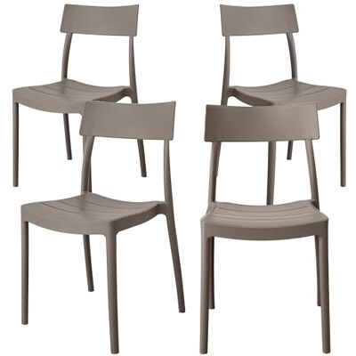 GARDENIA Roma stoel, polypropyleen, taupe, 4, eenheid GARDENIA Roma stoel, polypropyleen, taupe, 4, eenheid