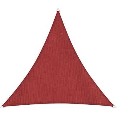 Windhager Zonnezeil Cannes driehoek 4 x 4 m (gelijkbenig), zonwering voor tuin en terras, uv- en weerbestendig, rood, 10772 Windhager Zonnezeil Cannes driehoek 4 x 4 m (gelijkbenig), zonwering voor tuin en terras, uv- en weerbestendig, rood, 10772