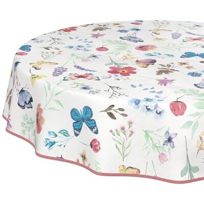ANRO Wasdoek tafelkleed, afwasbaar, onderhoudsvriendelijk, waterafstotend, lotuseffect, voor tuintafel, vlinders, rond, 140 cm, met zoom, omzoomd ANRO Wasdoek tafelkleed, afwasbaar, onderhoudsvriendelijk, waterafstotend, lotuseffect, voor tuintafel, vlinders, rond, 140 cm, met zoom, omzoomd