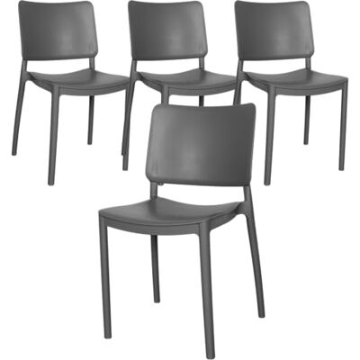 GARDENIA Rimini Stoelen, Polypropyleen, Antraciet, 4 Units GARDENIA Rimini Stoelen, Polypropyleen, Antraciet, 4 Units