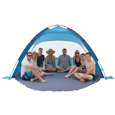 VEVOR Strandtent voor de zee voor 8 personen, draagbare zonnetent met draagtas en grondankers, lichte parasol voor kamperen, vissen, picknick VEVOR Strandtent voor de zee voor 8 personen, draagbare zonnetent met draagtas en grondankers, lichte parasol voor kamperen, vissen, picknick