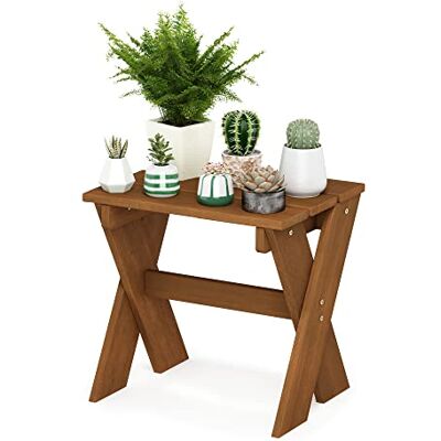 Furinno Bijzettafel Bloemstandaard, Meranti Hout, Naturel, 45,2 (B) x 43,9 (H) x 35,1 (D) cm Furinno Bijzettafel Bloemstandaard, Meranti Hout, Naturel, 45,2 (B) x 43,9 (H) x 35,1 (D) cm