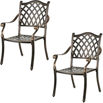 Relaxdays tuinstoel met armleuningen, metalen vintage look, HBD: 91x63x63 cm, tuin & balkon, zwart/brons Relaxdays tuinstoel met armleuningen, metalen vintage look, HBD: 91x63x63 cm, tuin & balkon, zwart/brons