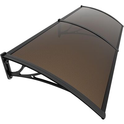 VOUNOT Luifel voor voordeur, dak van polycarbonaat, robuuste deur, dak, bescherming tegen regen en UV, 200 x 80 cm, bruin VOUNOT Luifel voor voordeur, dak van polycarbonaat, robuuste deur, dak, bescherming tegen regen en UV, 200 x 80 cm, bruin