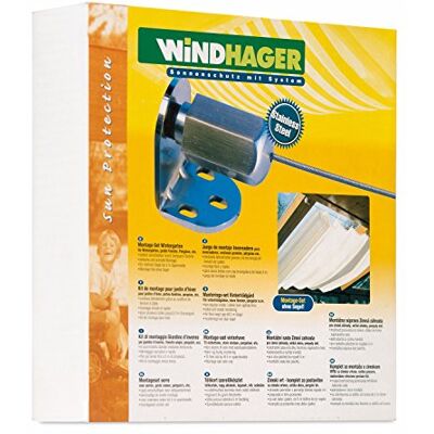 Windhager Montageset InoxLine van roestvrij staal voor zonnezeil, kabelspanmarkies, accessoires, montageset voor zonwering, 10885 Windhager Montageset InoxLine van roestvrij staal voor zonnezeil, kabelspanmarkies, accessoires, montageset voor zonwering, 10885