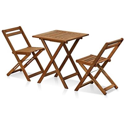 Furinno Tioman Outdoor bistroset bestaande uit 2 stoelen en 1 tafel in teakolie, hardhout, natuur, 59,9 x 59,9 x 73,9 cm Furinno Tioman Outdoor bistroset bestaande uit 2 stoelen en 1 tafel in teakolie, hardhout, natuur, 59,9 x 59,9 x 73,9 cm
