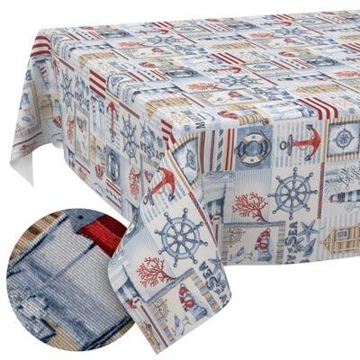 ANRO Tafelkleed afwasbaar Maritiem 160x140 cm weerbestendig vuil- en waterafstotend, onderhoudsvriendelijk – wasbaar op 30 °C – ideaal voor tuin, terras en eetkamer ANRO Tafelkleed afwasbaar Maritiem 160x140 cm weerbestendig vuil- en waterafstotend, onderhoudsvriendelijk – wasbaar op 30 °C – ideaal voor tuin, terras en eetkamer
