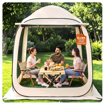 VEVOR Werptent met muggennet, 25 x 2 m, pop-up tent voor 4-8 personen, luifel met draagtas, netzijkanten, grondpen, voor tuin, erf VEVOR Werptent met muggennet, 25 x 2 m, pop-up tent voor 4-8 personen, luifel met draagtas, netzijkanten, grondpen, voor tuin, erf