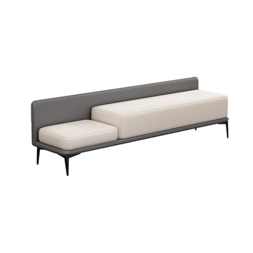 HZSDE-921 Bedbank Einde van bedbank Voeteinde van bedbank Ingangsbank Opbergruimte Ottomaanse bank Leren bank Opbergbank (Color : Gris, Size : 90 * 40 * 52cm)