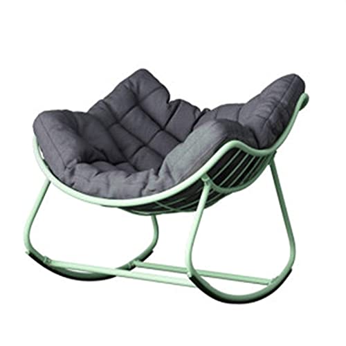 Suuim Schommelstoel Schommelstoel Fauteuil Voor Volwassenen Thuis Nordic Luie Enkele Woonkamer Balkon Vrije tijd Fauteuil Schommelstoel Schommelstoel Ligstoel Schommelstoel (Groen 78x96x44cm)