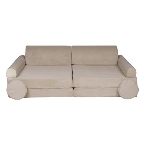 MEOWBABY ® Kinder-Sofa Bank Kindermeubilair Inrichting Meubelset Fluweel Stoffen Sofa, Premium, Ribfluweel, Beige