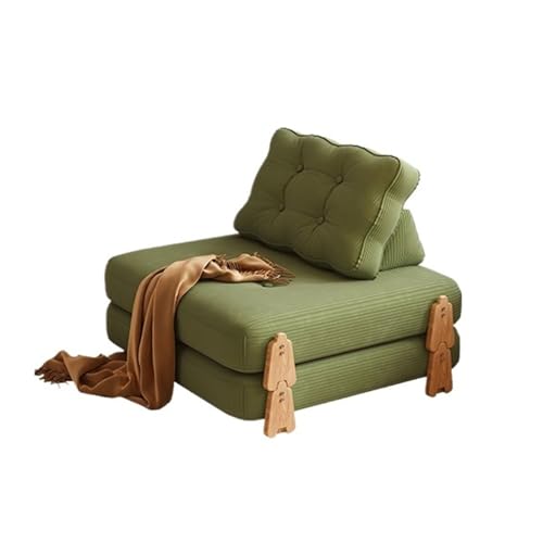 LICONG-2020 Slaapbank- Opklapbare slaapbank, slaapstoel, luie bank converteerbare gastenbedden, wasbare hoes, for logeerbed, opklapbare slaapbank Comfortabele slaapbank voor kleine ruimtes (Color : Green-A)