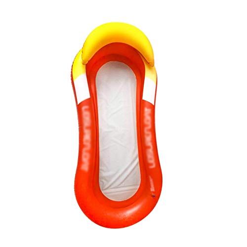KAMNIK Opblaasbaar zwembad drijft zwembad opblaasbaar zwemmen volwassen water fauteuil bank drijvende rij zwembad opblaasbaar drijvend bed voor chillen in het zwembad (kleur: oranje, maat: B) Comfortable
