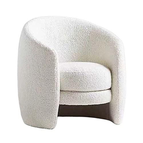 TABKER Bank Sofa fabric single chair slouchy chair white round living room solid wood leisure chair sofa single sofa