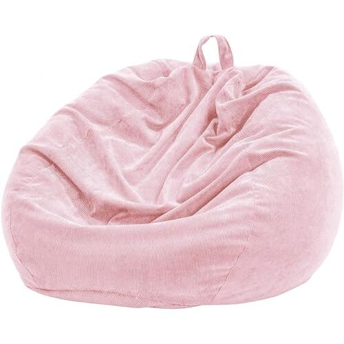 NIBHZ Zitzakstoelhoes (geen Vulmiddel) Voor Kinderen en Volwassenen. Extra Grote Dierenopslag Zacht Premium Corduroy,pink-90x110cm