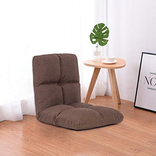 AnytoY Vloerbank stoel opvouwbare vloerfauteuil, 8-frame luie sofa tatami-stoel, verstelbare gewatteerde vloerspelzitting, voor gamen, meditatie of kamperen (kleur: bruin)