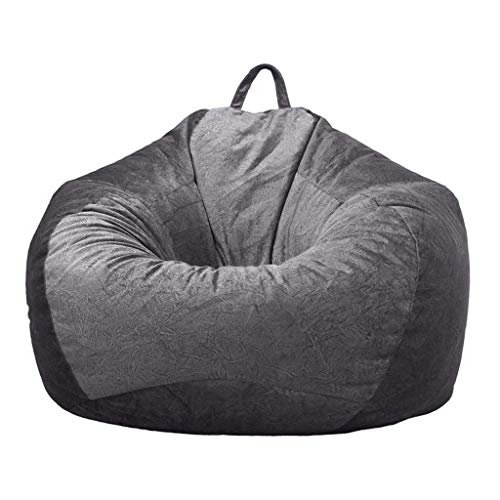 SilteD Fluwelen hoezen voor zitzak Fauteuil zonder vulling Ligstoel Zitzakken Puff Couch Home Woonkamer Luie bankhoezen S/M/L (Kleur: Argento, Maat: 90)