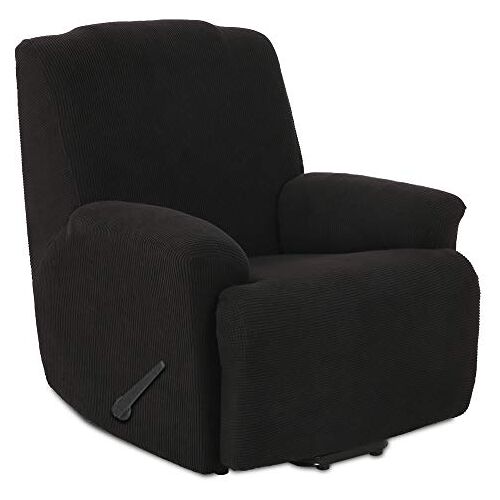 TIANSHU Hoes Fauteuil Jacquard 1-Zits, Fauteuilhoezen, Stretch-Fauteuil Fauteuil Cover Stretchhoes Voor Relaxfauteuil Hoes Voor Fauteuil (1-Zits, Zwart)