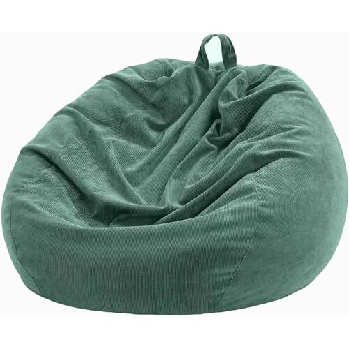 NIBHZ Zitzakstoelhoes (geen Vulmiddel) Voor Kinderen en Volwassenen. Extra Grote Dierenopslag Zacht Premium Corduroy,green A-80x90cm