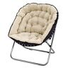 ZURBAQD Lounge Chair Woonkamer Lounge Chair Single Mini Lounge Sofa Chair Opvouwbare loungestoel (kleur: Beige) Warm as ever