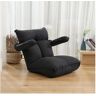 CEKOCK Luie meubelen Fauteuil Loungestoel Vloerstaande Opvouwbare Ontspanningsbank Fauteuil Opvouwbare fauteuil Woonkamer (Color : Black)