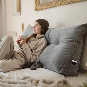 Björn&Schiller rugkussen, Leeskussen voor bed en bank, wigkussen, positioneringsteunkussen, zitkussen, driehoekskussen, groot met wasbare hoes, wigvormig kussen voor op bed (Grijs, 120 cm) Björn&Schiller rugkussen, Leeskussen voor bed en bank, wigkussen, positioneringsteunkussen, zitkussen, driehoekskussen, groot met wasbare hoes, wigvormig kussen voor op bed (Grijs, 120 cm)