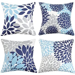 Hanrunsi Grijsblauw 45 x 45 cm kussenhoezen fluweel buiten decoratieve sierkussens hoes zachte moderne abstracte bloem vierkante kussensloop woondecoratie voor bank woonkamer slaapkamer set van 4 Hanrunsi Grijsblauw 45 x 45 cm kussenhoezen fluweel buiten decoratieve sierkussens hoes zachte moderne abstracte bloem vierkante kussensloop woondecoratie voor bank woonkamer slaapkamer set van 4