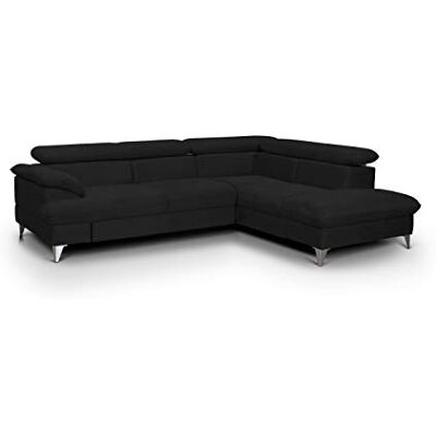 Mivano Cotta David hoekbank Ottoman rechts 256 x 208 x 93 cm zwart Mivano Cotta David hoekbank Ottoman rechts 256 x 208 x 93 cm zwart