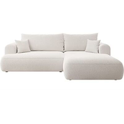 SELSEY Sofa hoekbank, hoekbank, slaapbank met opbergruimte, slaapfunctie, onderhoudsvriendelijk, polyurethaanschuim, L-vorm, links, OVO grijs, velours-look, castel SELSEY Sofa hoekbank, hoekbank, slaapbank met opbergruimte, slaapfunctie, onderhoudsvriendelijk, polyurethaanschuim, L-vorm, links, OVO grijs, velours-look, castel
