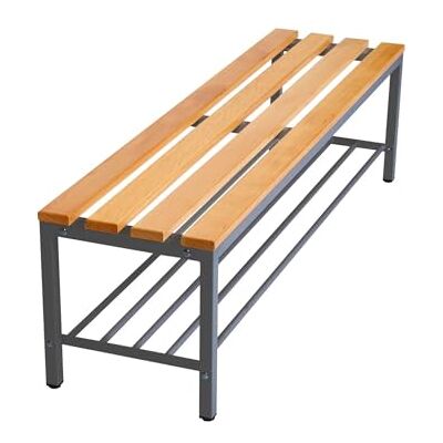furni24 Bankkleedbank, zitbank voor kleedkamers met schoenenrooster b x h x d: 150 x 42 x 40 cm, kleedbank, kleedbank, garderobebank, sportbank, bank met echt hout voor sportschool furni24 Bankkleedbank, zitbank voor kleedkamers met schoenenrooster b x h x d: 150 x 42 x 40 cm, kleedbank, kleedbank, garderobebank, sportbank, bank met echt hout voor sportschool