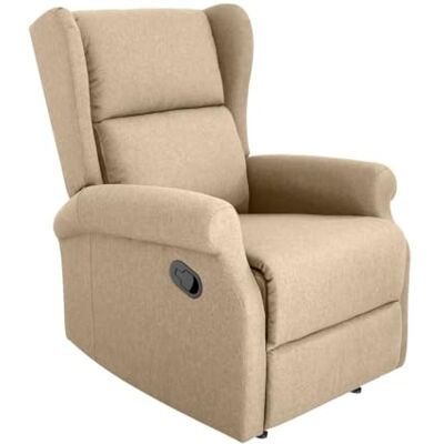 GARDENIA Handmatige relaxstoel van stof, kleur taupe GARDENIA Handmatige relaxstoel van stof, kleur taupe