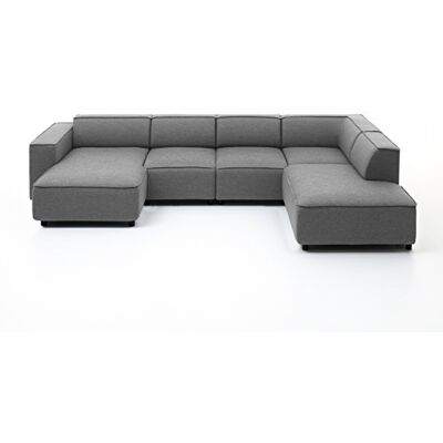 Atlantic Home Collection Bullky Hoekbank, stof, 195 x 324 x 70 cm Recamiere rechts 195 x 324 x 70 cm lichtgrijs Atlantic Home Collection Bullky Hoekbank, stof, 195 x 324 x 70 cm Recamiere rechts 195 x 324 x 70 cm lichtgrijs