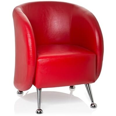 hjh OFFICE Gestoffeerde fauteuil ST. LUCIA Kunstleder Rood hjh OFFICE Gestoffeerde fauteuil ST. LUCIA Kunstleder Rood