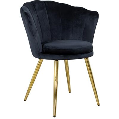 GARDENIA Athene fauteuil design schelp, zwart, 57 x 69 x 82 cm GARDENIA Athene fauteuil design schelp, zwart, 57 x 69 x 82 cm