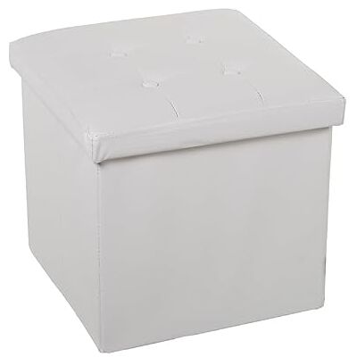 Witte opvouwbare opbergpouf - Meubilair Witte opvouwbare opbergpouf - Meubilair