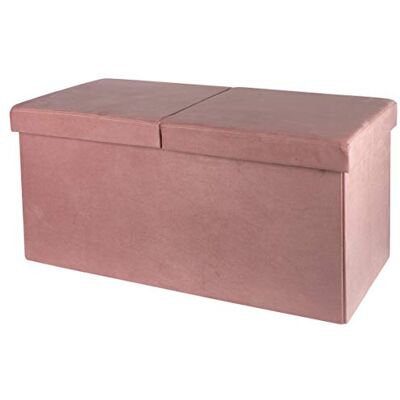 Baroni Home Opvouwbare opbergdoos, opbergdoos, voetenbank van fluweel, roze, 76 x 38 x 38 cm Baroni Home Opvouwbare opbergdoos, opbergdoos, voetenbank van fluweel, roze, 76 x 38 x 38 cm