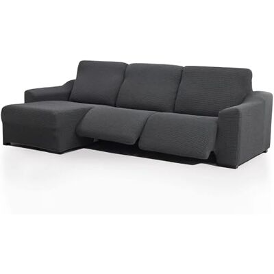 FAVERTI Overtrek voor chaise longue, kort hoekdeel links (voorkant), 2 poten, model Nove, hoes voor chaise longue, zeer verstelbaar, donkergrijs, kwaliteitsbescherming van jacquard-stof en katoen FAVERTI Overtrek voor chaise longue, kort hoekdeel links (voorkant), 2 poten, model Nove, hoes voor chaise longue, zeer verstelbaar, donkergrijs, kwaliteitsbescherming van jacquard-stof en katoen