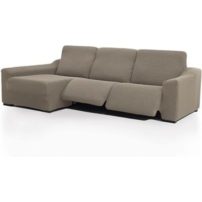 FAVERTI ® Super elastische hoes voor chaise longue, lang hoekdeel links (voor), 2 voeten, model Novelle, linnen, hoogwaardige bescherming van jacquard-stof, katoengevoel FAVERTI ® Super elastische hoes voor chaise longue, lang hoekdeel links (voor), 2 voeten, model Novelle, linnen, hoogwaardige bescherming van jacquard-stof, katoengevoel