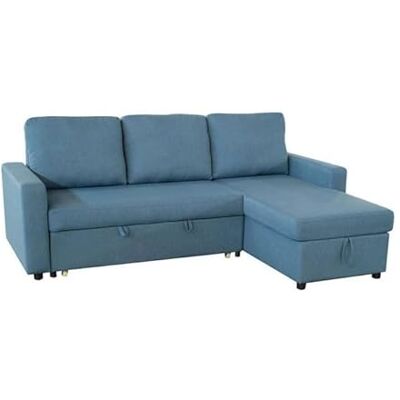 SHIITO Model Play 3-zitsbank met chaise longue en kist, maximale ontspanning en comfort, 230 x 84 x 96 cm, blauw SHIITO Model Play 3-zitsbank met chaise longue en kist, maximale ontspanning en comfort, 230 x 84 x 96 cm, blauw